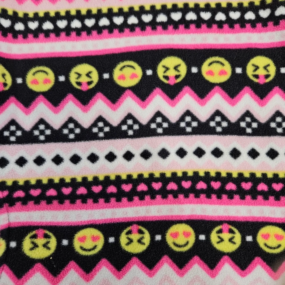 The Children's Place emoji quarter zip fleece top girls size large 10/12